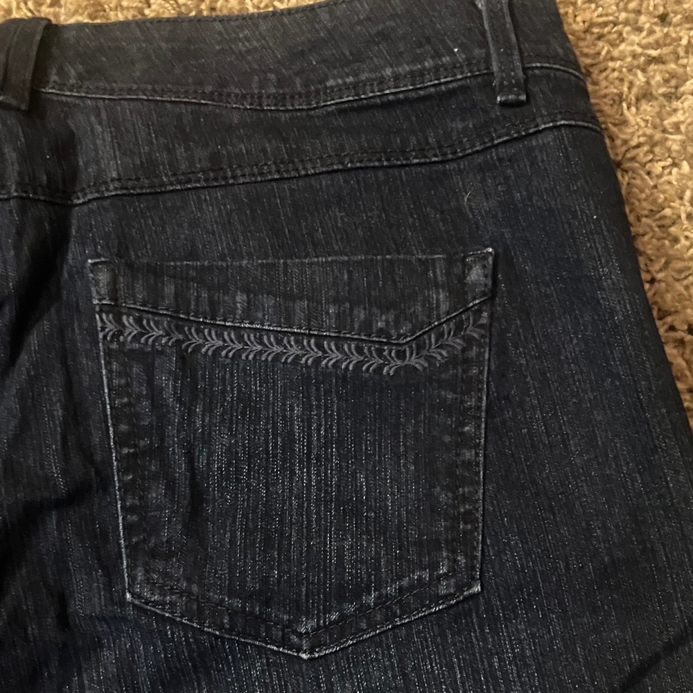 Dark Blue Denim Skimmer Capri Jeans 12 - Picture 6 of 9